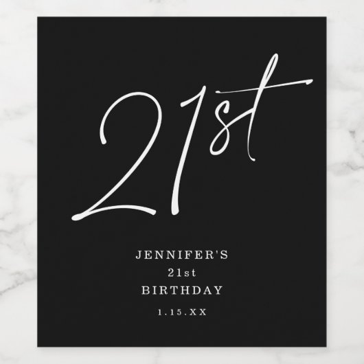 Moderne grafische 21e 21e verjaardag van het Manus Wijn Etiket (Enkel label)