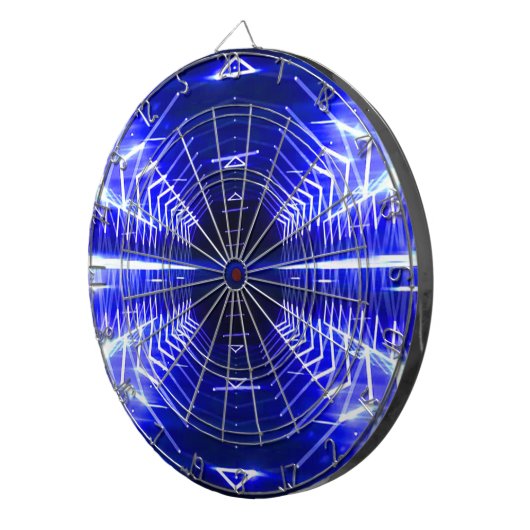 Moderne grafische Abstracte gloed Vortex, blauw Dartbord (Voorkant Rechts)