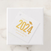 Moderne grafische Afstuderen Blush roze Afstudeerd Bedankjes Labels (Met doos)