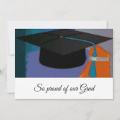 Moderne grafische Afstuderen Mortar Board Paars Aankondiging (Voorkant)