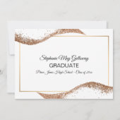 Moderne grafische Afstuderen Mortar Board Paars Aankondiging (Achterkant)