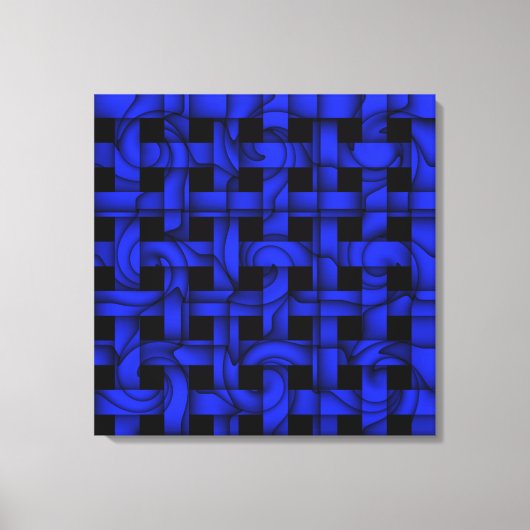 Moderne grafische blauwe wievenschilderkunst canvas afdruk (Voorkant)