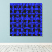 Moderne grafische blauwe wievenschilderkunst canvas afdruk (Insitu (Houten vloer))