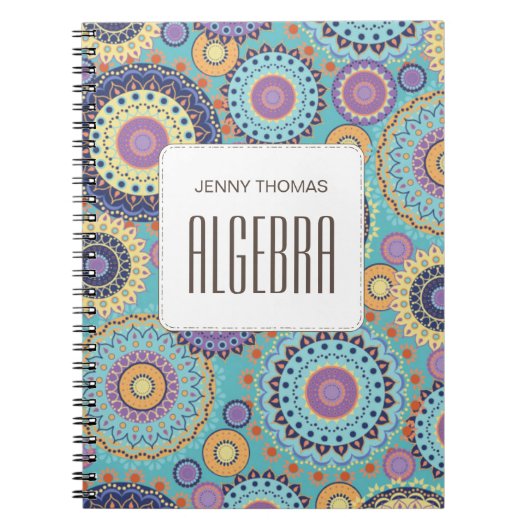 Moderne grafische Cute Trendy Colorful Patroonklas Notitieboek (Voorkant)