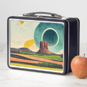 Moderne Grafische Duivels Toren Metalen Lunchbox (In situ)