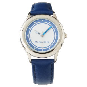 Moderne grafische eenvoudige minimalistische blauw horloge