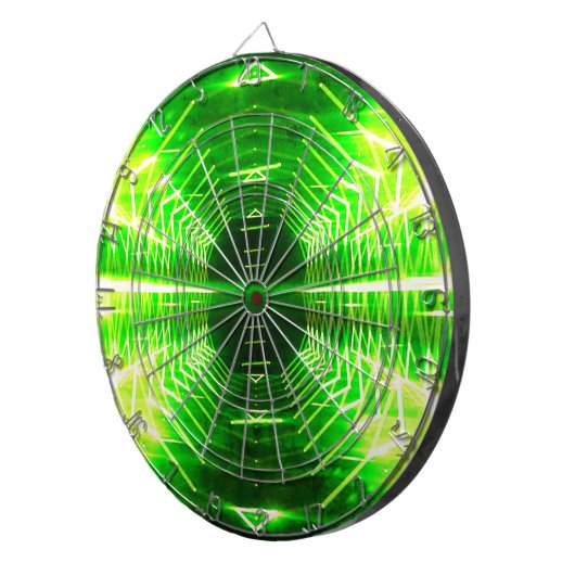 Moderne grafische gloed Vortex, Neon Green Dartbord (Voorkant Rechts)