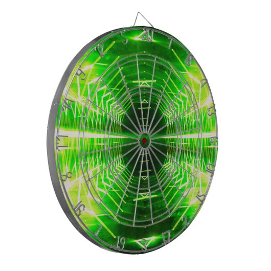 Moderne grafische gloed Vortex, Neon Green Dartbord (Voorkant Links)