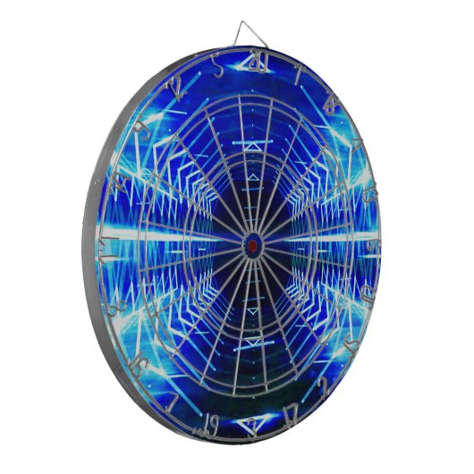Moderne grafische gloeiende vortex, elektrisch bla dartbord (Voorkant Links)