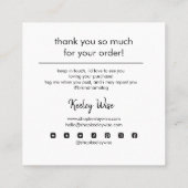 Moderne grafische kaart - Hartelijk dank voor uw z Vierkante Visitekaartje (Achterkant)