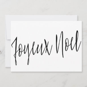 Moderne grafische kalligrafie "Joyeux Noel" Feestdagenkaart