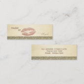 Moderne grafische luxe lips mini visitekaartje (Voorkant / Achterkant)