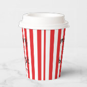 Moderne grafische minimale kerst rood en wit papieren bekers (Rechts)