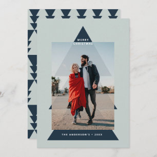 Moderne grafische minimale kerstboomfoto feestdagenkaart