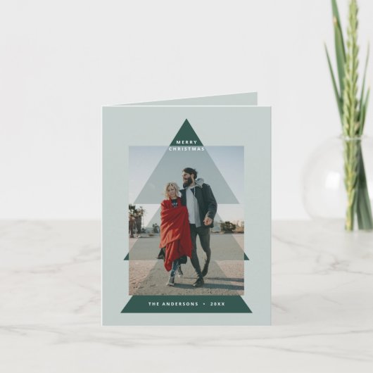 Moderne grafische minimale kerstfoto feestdagen kaart (Voorkant)