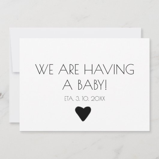 Moderne grafische minimalistische zwangerschapsuit aankondiging (Achterkant)