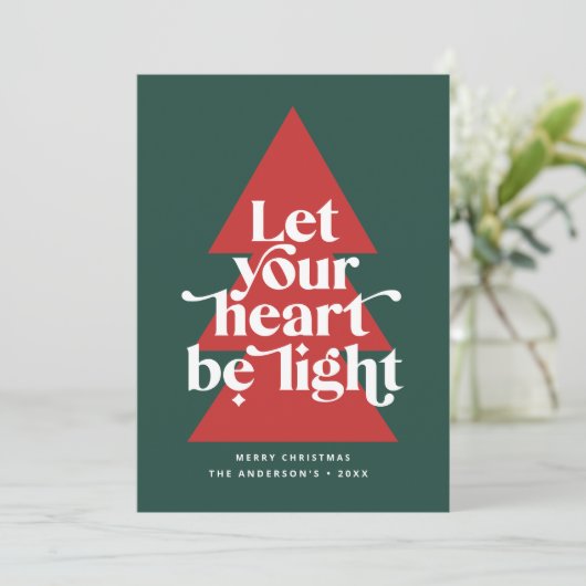 Moderne grafische minuscule kerst religieus feestdagenkaart (Staand voorkant)