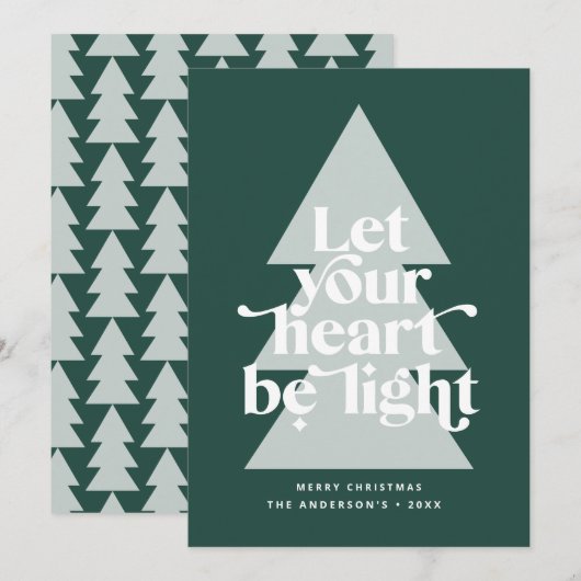 Moderne grafische minuscule kerst religieus feestdagenkaart (Voorkant / Achterkant)