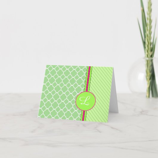 Moderne grafische monogram Notecard Sjabloon (Voorkant)