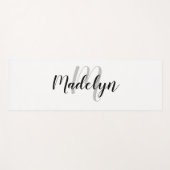 Moderne grafische monogram zwart-wit Yoga Mat Work (Voorkant (horizontaal))