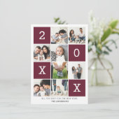 Moderne grafische multifoto feestdagenkaart (Staand voorkant)