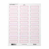 Moderne grafische pasteel Blush roze gingham speld Etiket (Full Sheet)