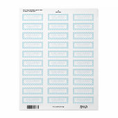 Moderne grafische pasteel licht blauw gingham spel etiket (Full Sheet)