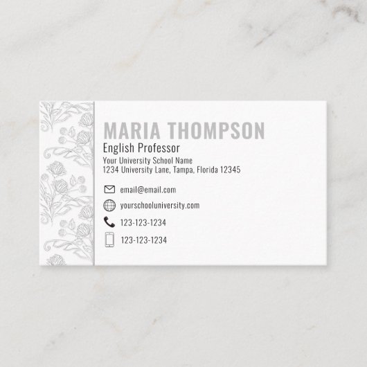 Moderne grafische professionele minimalistische Fl Visitekaartje (Voorkant)