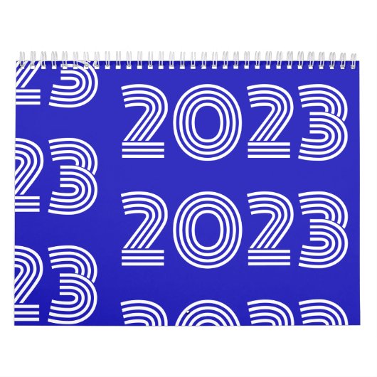 Moderne grafische Typografie Blauw wit Kalender (Hoes)