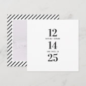 Moderne, grafische typografische bruiloft voor fot save the date (Voorkant / Achterkant)