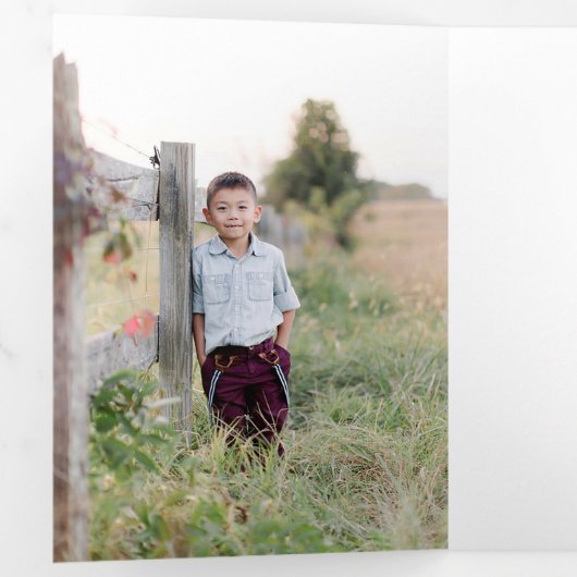 Moderne grafische verklaring feestdag Tri-Fold fot Drieluik Uitnodiging (Binnenzijde eerst)