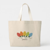 Moderne grafische verlichting Kerstmis Grote Tote Bag (Achterkant)