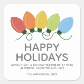 Moderne grafische verlichting Kerstmis Vierkante Sticker (Voorkant)