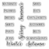 Moderne grafische waslabels sticker (Voorkant)