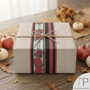Moderne Granaatappelzaad Streep Cadeaupapier