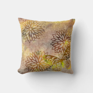 Moderne Grand Coussin Contours Fleur Or