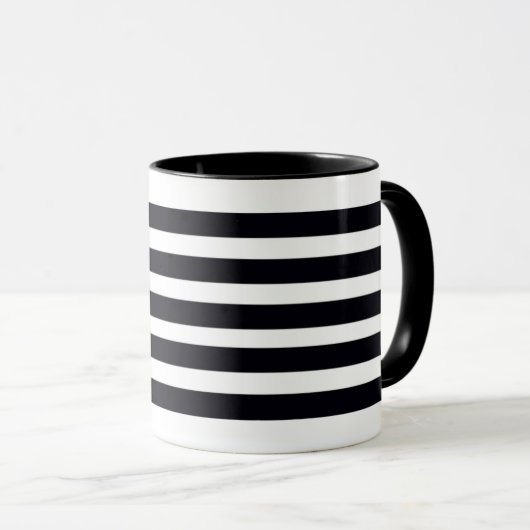 Moderne Grandes Blances et Noires Café Mug Thé (Devant droit)