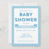 Moderne Grandes Bleu Baby shower Invitation (Devant)