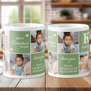 Moderne GRANDMA Gepersonaliseerde 7 Multi Foto Koffiemok