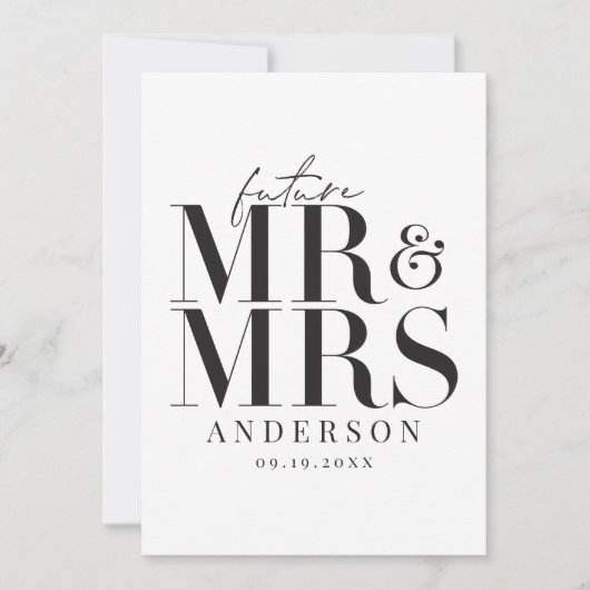 Moderne, graphique, faire-part de mariage de typog (Devant)