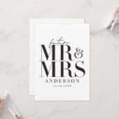 Moderne, graphique, faire-part de mariage de typog (Devant/Arrière en situation)