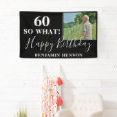 Moderne Grappige 60e Verjaardagsfeestfoto Spandoek (Insitu)