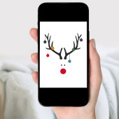 Moderne grappige abstracte Kerst rendier op wit Feestdagen Kaart