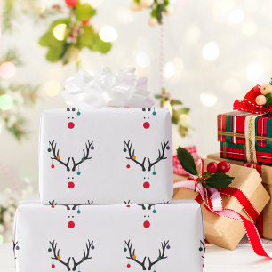 Moderne grappige abstracte Kerst-reuzen op wit Cadeaupapier