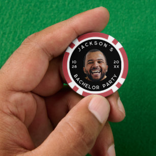 Moderne Grappige Bachelorparty Foto Poker Chips