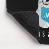 Moderne grappige boekenliefhebber Monogrammed Muismat (Hoek)