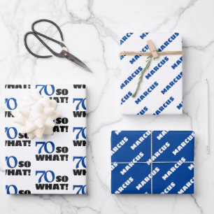 Moderne Grappige Citaat Typografie 70ste Verjaarda Inpakpapier Vel