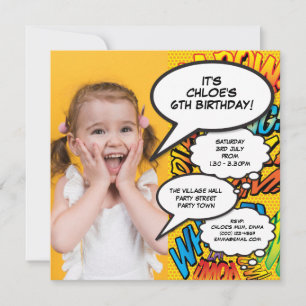 Moderne Grappige Foto Verjaardagsfeest Uitnodiging