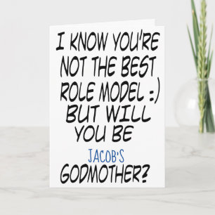 Moderne Grappige Godmother Voorstel Foto Kaart