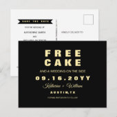 Moderne Grappige Gratis Taart Trouwwkaart Opslag v Aankondigingskaart (Voorkant / Achterkant)